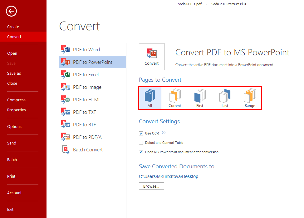 Convert pdf to powerpoint