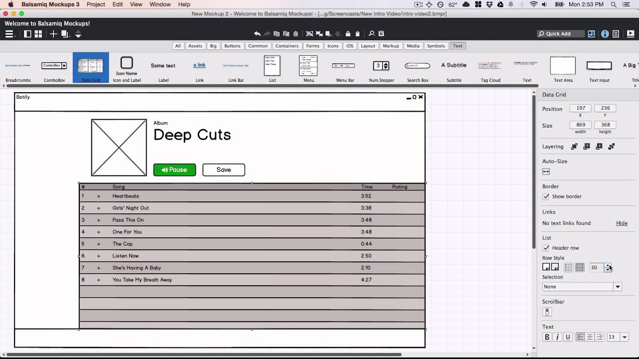 Balsamiq mockups