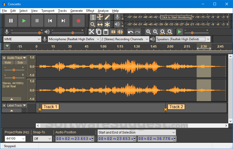 Audio editing software